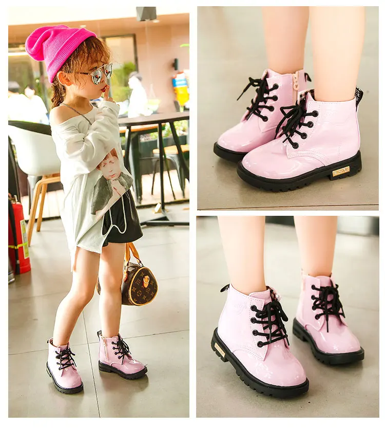 SKOEX Childrens Boots Waterproof Boys Girls Martin Boots Winter Kids Snow Boots Ankle Short Booties Child Fashion Sneakers