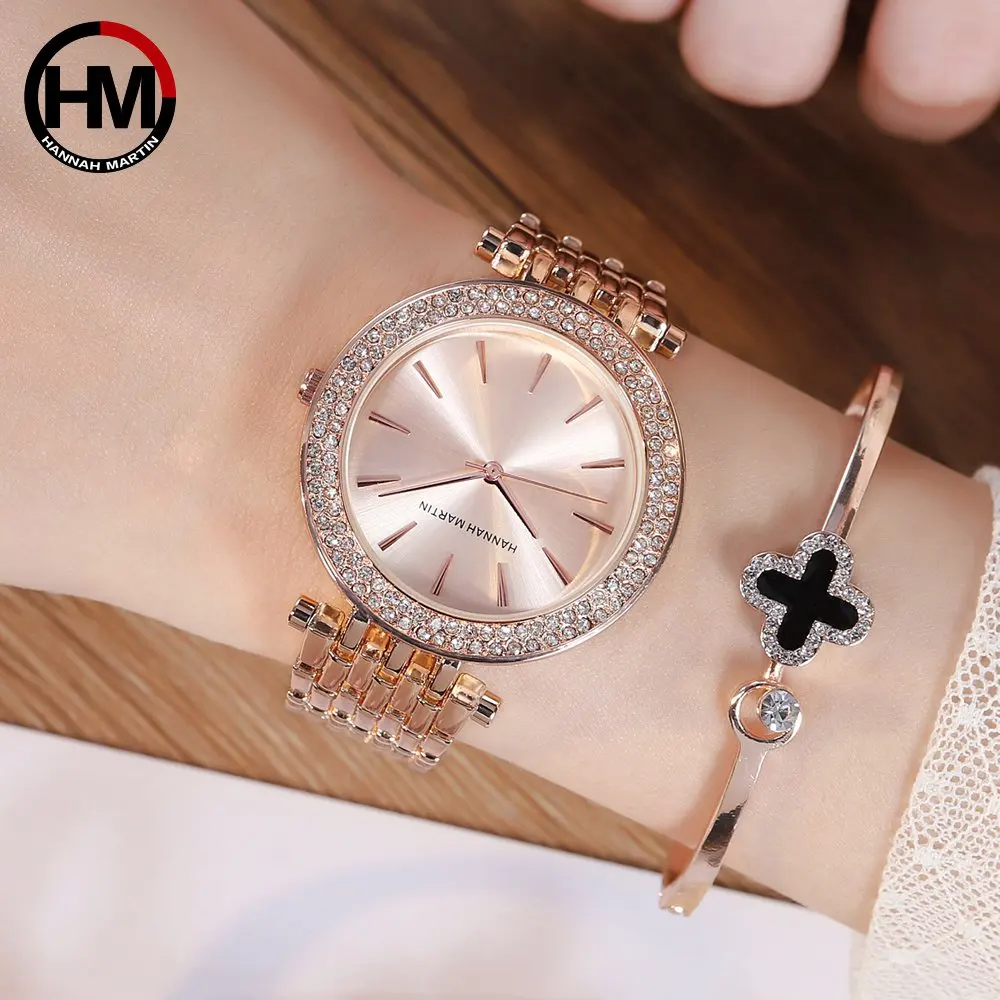 

Japanese movement with a double row of water diamond cross-border quartz watch cross-border for sev