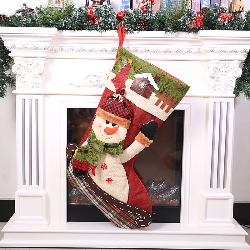 Новинка; носки Санта-Клауса; подарок; очень большие рождественские чулки; висячие украшения; Держатели для детей; сумка для конфет; украшения для рождественской елки - Цвет: 2
