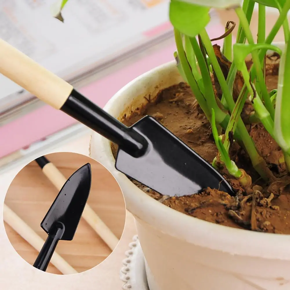 1 Набор садовый инструмент маленькая лопата грабли Лопата домашние горшечные растения Мини инструмент для копания деревянная ручка металлическая головка
