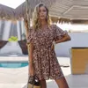 Spring Summer Print Short Dress Women 2022 New V Neck Butterfly Sleeve Slim Party Beach Dresses For Women Casual ► Photo 2/6