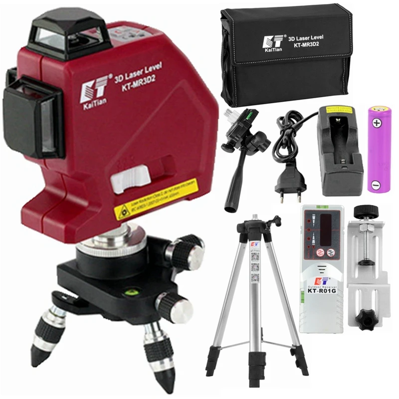 US $114.21 Kaitian 3D Laser Level 12 Lines Outdoor Construction Tools Receiver Bracket Level 360 Degree Horizontal Vertical Leveling Lasers