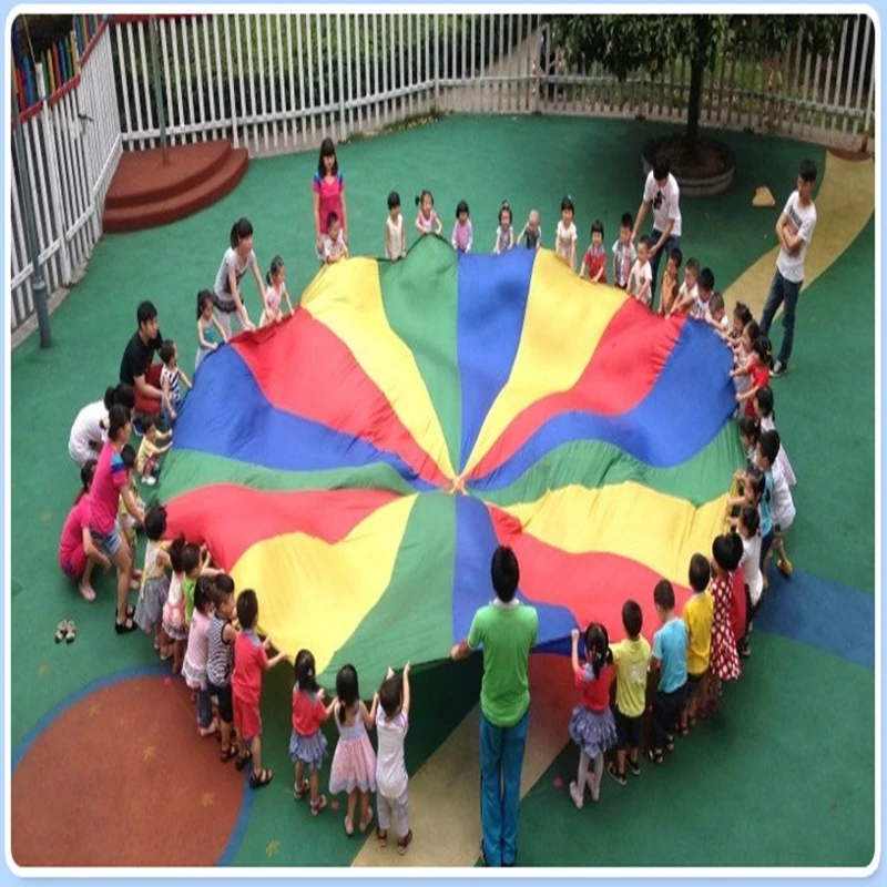 

Dia 2m/3m Child Kid Sports Development Outdoor Rainbow Umbrella Parachute Toy Jump-sack Ballute Play Parachute 8/16 Bracelet