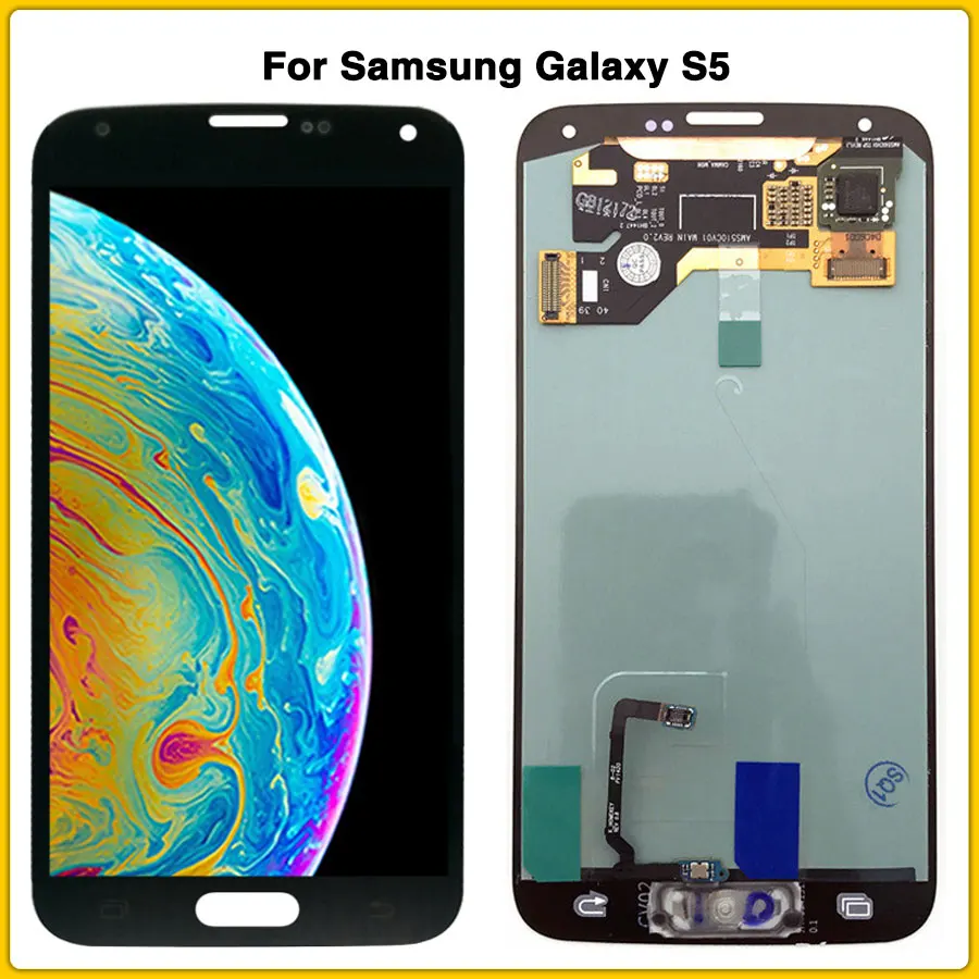 Протестированный ЖК-дисплей для SAMSUNG Galaxy S5 G900F G900H сенсорная панель дигитайзер в