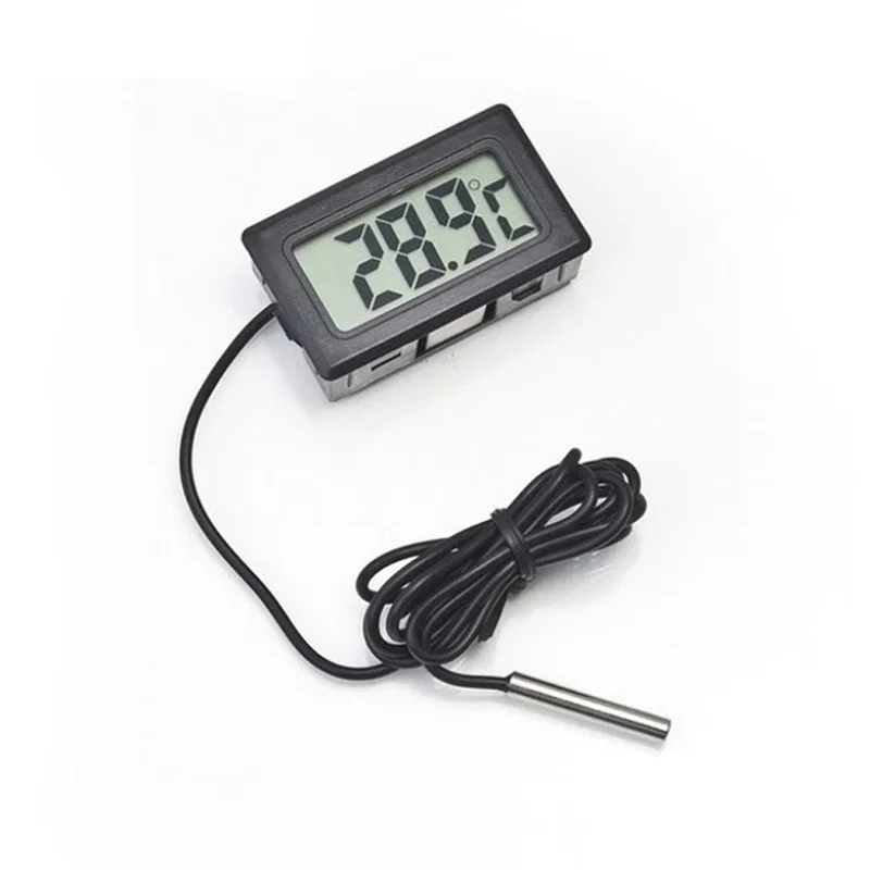 Artículo caliente Termómetro Digital LCD impermeable para acuario, herramienta electrónica de medición de la temperatura del tanque de peces con higrómetro de sonda RLwqeBNb9AV