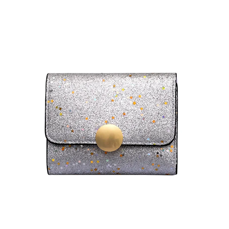 

Fashion 2018 Korean-style Fashion Wallet Women's Short INS Versitile Fashion Star Sequins Wallet WOMEN'S Card Holder Purse