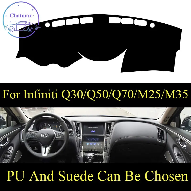 

Customize For Infiniti Q30/Q50/Q50L/Q70/Q70L/M25/M35 Dashboard Console Cover PU Leather Suede Protector Sunshield Pad