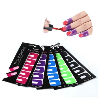 

1/2/3/5Sheet U-shape Nail Protector Stickers Portable Spill-resistan Peel Off Tape Painting Finger Nail Form Cover Guide Sticker