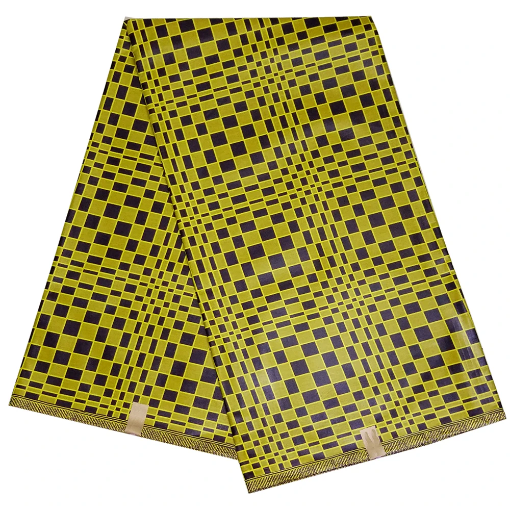 

Yellow 100% Cotton African Fabric African Printed Real Dutch Wax Fabric For Party Dress 6Yards\lot