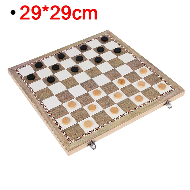 ZL green 29x29 cm Деревянный Шахматный набор, нарды, шашки, 3 в 1, шахматы для путешествий, деревянные шахматы и доски для детей, взрослых, три игры I1 - Цвет: ZL green 29x29 cm