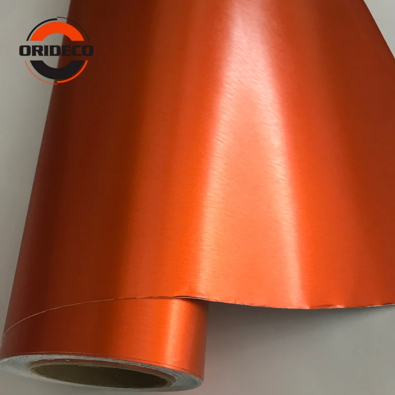 orange brushed metallic vinyl car sticker 2