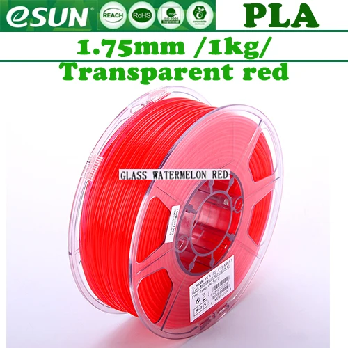 Esun PLA/ABS 3d принтер накаливания пластик для 3d принтера/1 кг 340 м/диаметр 1,75 мм - Цвет: PLA Transpare red