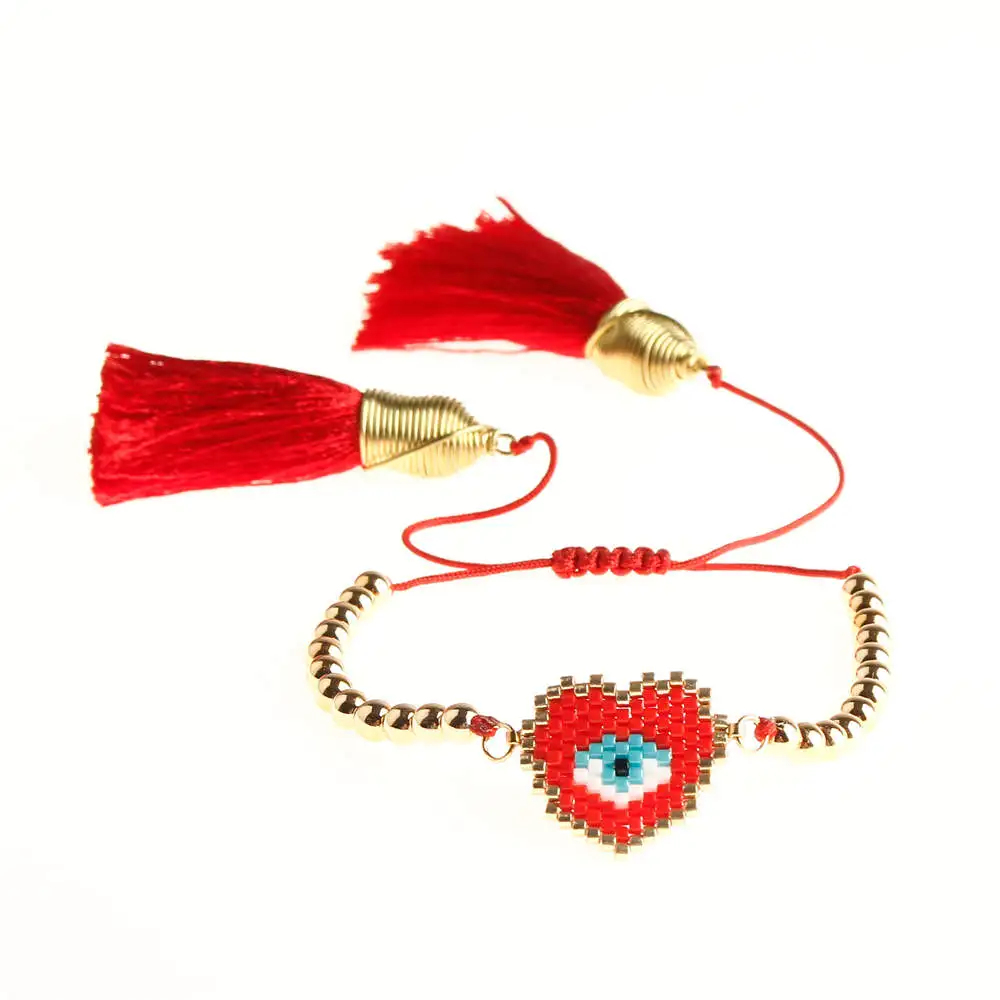 MI-B190352A EVIL EYE Go2boho браслет Evil Eye для женщин Delica MIYUKI очаровательный браслет турецкий глаз Bijoux ювелирные изделия ручной работы Japna Золотые пластиковые бусины - Окраска металла: MI-B190352A EVIL EYE