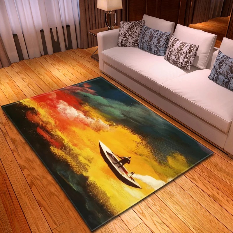 Современный модный Декор для гостиной, ковер, картина маслом, художественный коврик для спальни, коврик для дома, декоративный мягкий фланелевый диван, ковры для гостиной