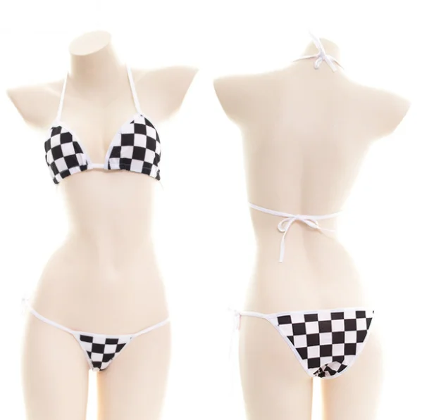Summer Kawaii Cartoon Printing Bandage Bikini Set Anime Cosplay Swimsuit Women's Sexy Underwear Set
