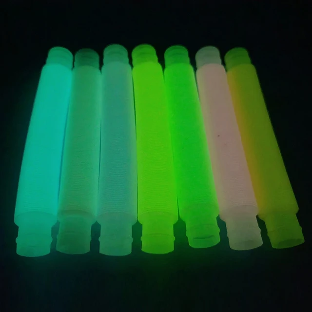 5Pcs Luminous Pop Tubes Sensory Fidget Toy Stress Relieve Toys Autism Anti Stress Plastic Bellows for Children Squeeze Gifts Toy 1