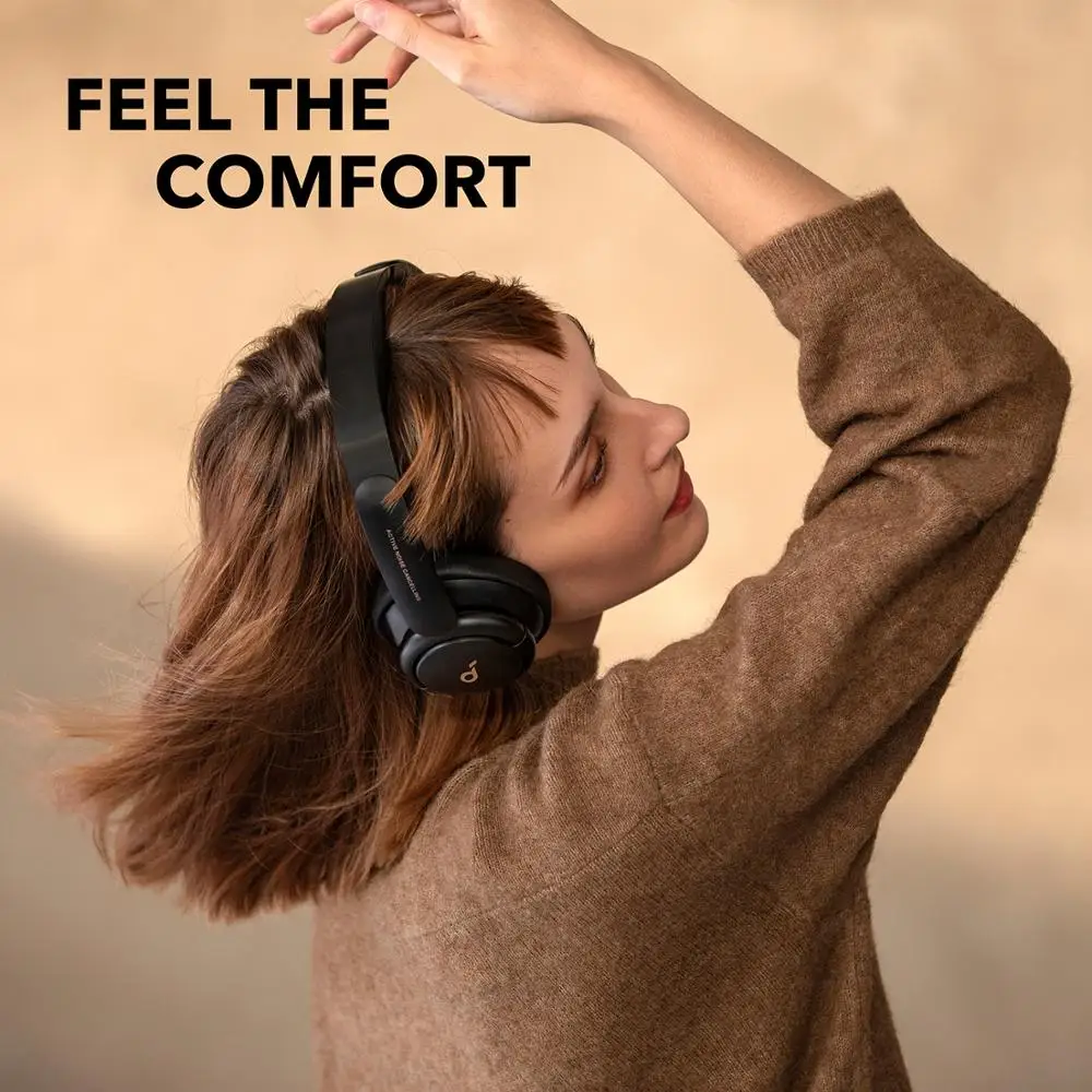 Anker Soundcore Life Q20 Auriculares híbridos con cancelación activa de  ruido, auriculares inalámbricos Bluetooth sobre la oreja, tiempo de
