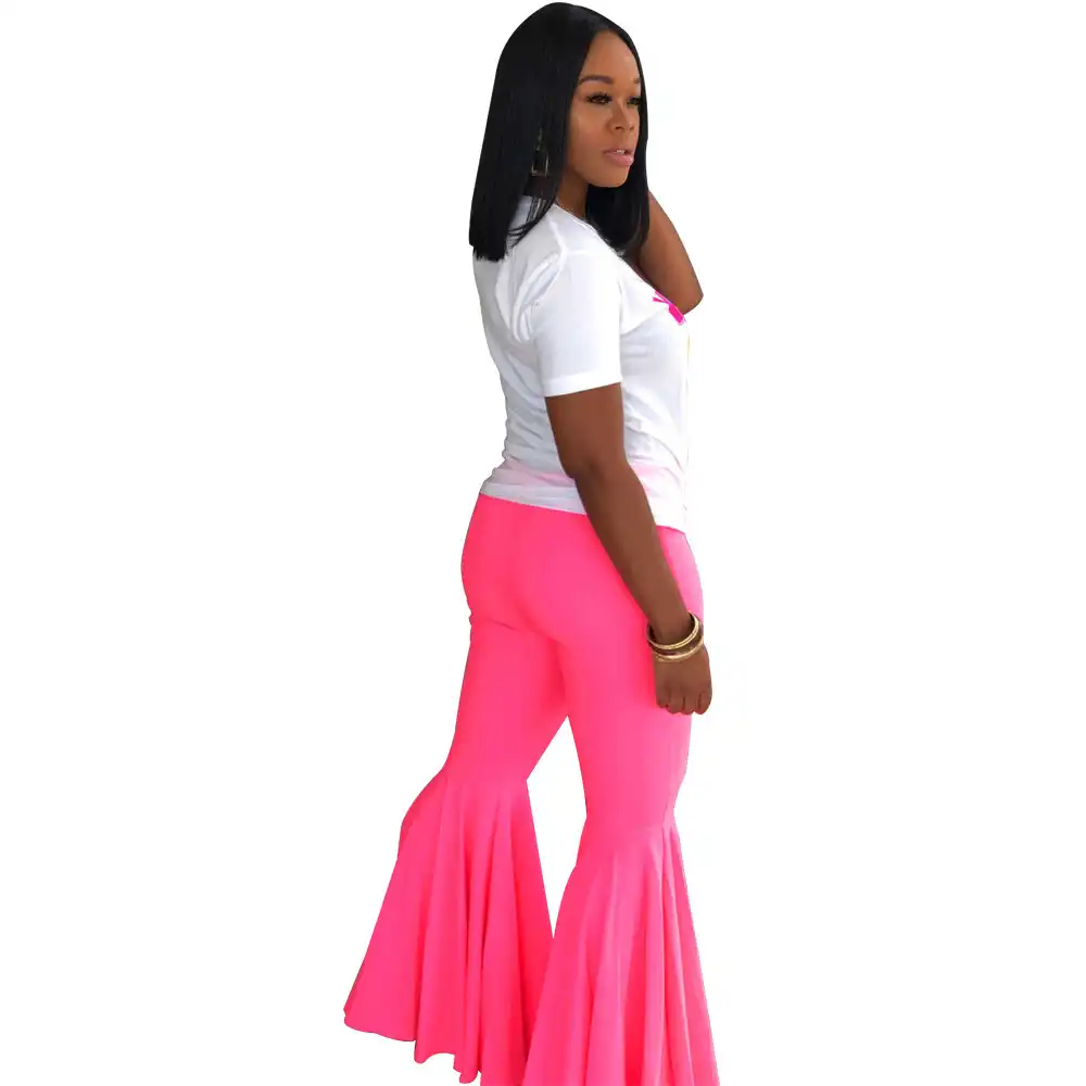 plus size ruffle bottom pants