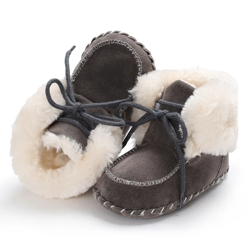 Зимние ботинки; женская обувь с искусственным мехом для маленьких девочек и мальчиков милые ботинки теплые домашние туфли из плюша;