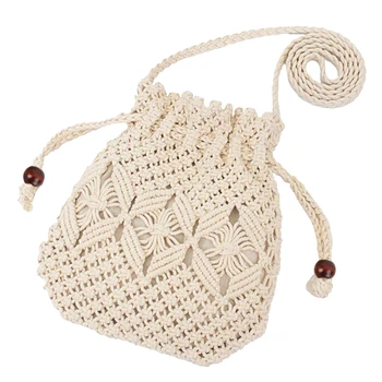

Women Bucket Woven Bag Straw Shoulder Bag Drawstring Hobo Beach Travel Bag,Crossbody Bag Lady Small Bags