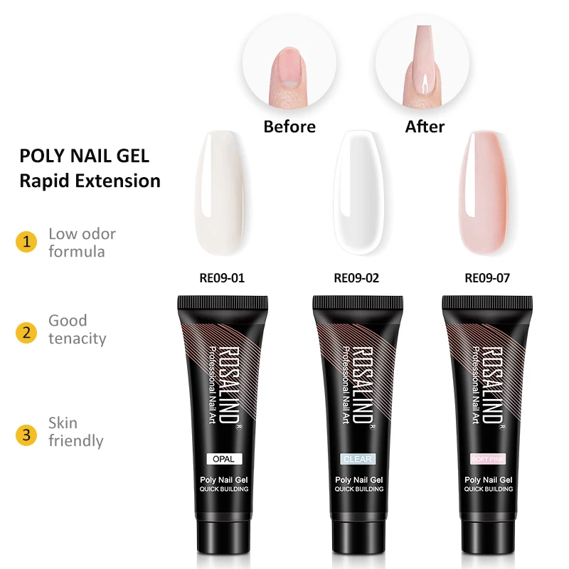 ROSALIND Gel Nail Polish Set Professional Tool Kit Glitter Vernis Semi Permanent Nail Art Base Top Coat UV LED Gel Polish Set