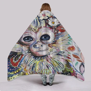 

Animal Monkey Colorful Nap Blanket Soft Cozy Velvet Plush Throw Blanket Animal Fluffy Blanket Home Office
