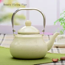 Прямые продажи новой эмалевой эмали pockmark молочный белый Звезда точка груша форменный горшочек можно нагревать высокого качества домашний кухонный чайник