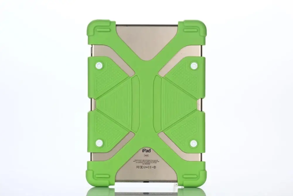 Детский безопасный силиконовый чехол для универсального планшета 9,7 10 10,1 10,5 10,8 дюймов для Tab MTK8752 K107 S107 MTK6592 10,1 дюймов+ ручка - Цвет: Зеленый