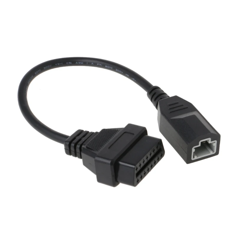 Автомобильный OBD2 3Pin до 16 Pin Женский кабель авто диагностический Соединительный адаптер для Honda - Цвет: Черный