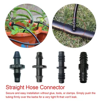 

3mm, 4mm, 8mm,12mm Barbed Straight connector Hose coupling Plumbing Pipe Fittings Joint tube Adapter 20 Pcs/set