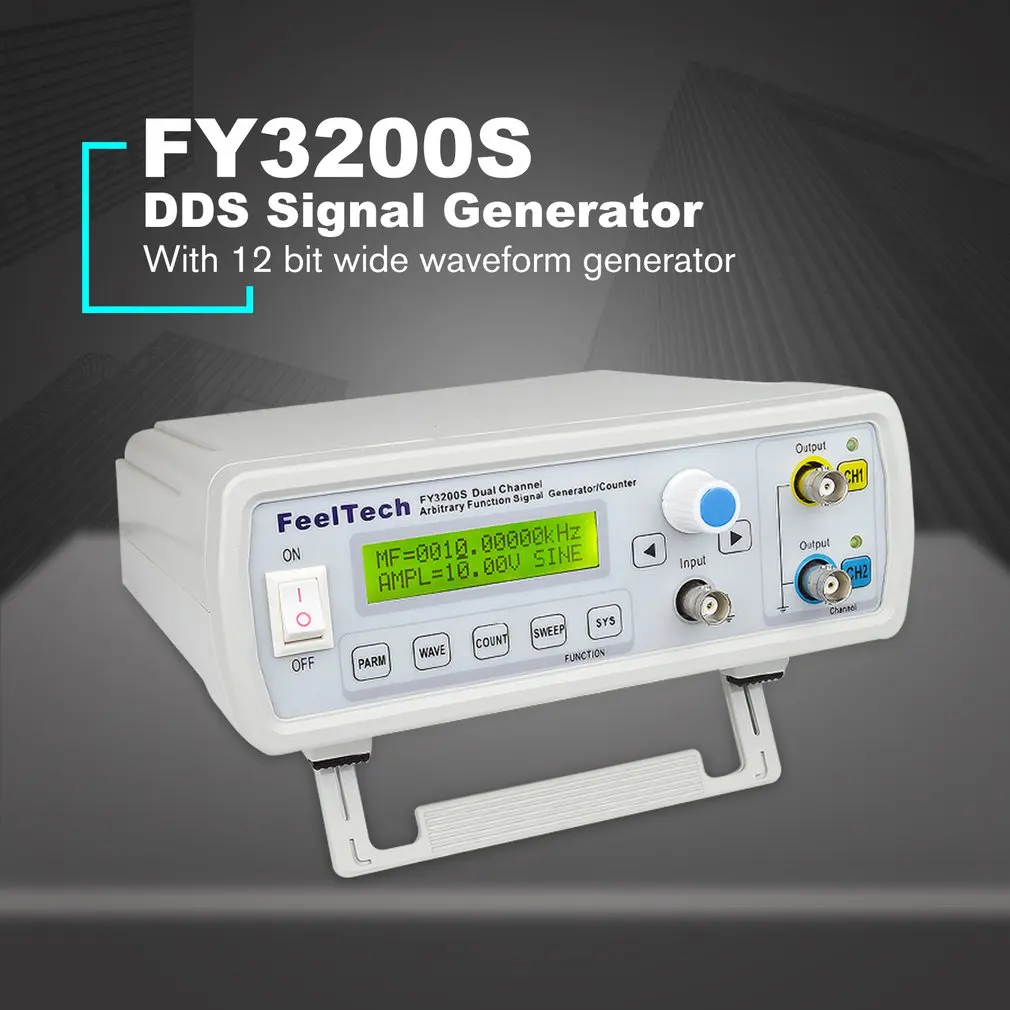FY3200S 20 МГц цифровой DDS двухканальный функциональный генератор сигналов произвольной формы/импульсный частотомер