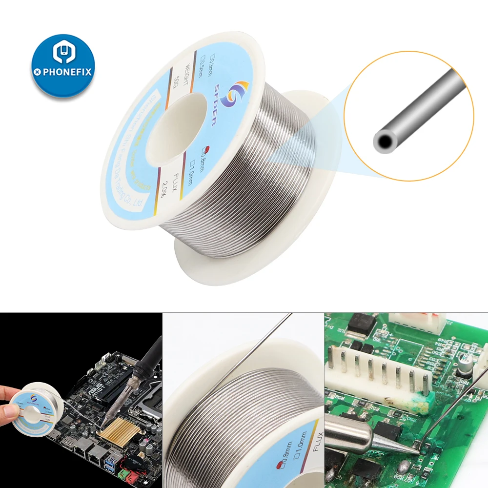 High Purity 50g 0.3/0.5/0.8 63/37 Flux 2.0% 45FT Tin Lead Wire Melted Rosin Core Solder No Need To Clean | Инструменты