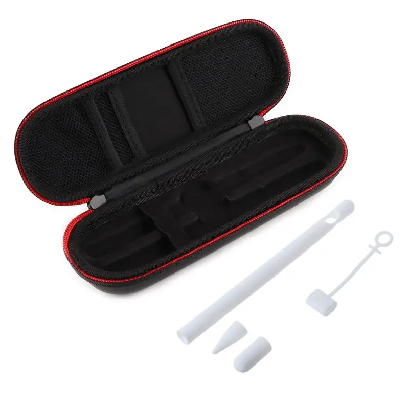 Жесткий EVA чехол для хранения и мягкая силиконовая ручка стилус защитный чехол для Apple Pencil iPencil 1 Стилус аксессуар - Цвет: Белый