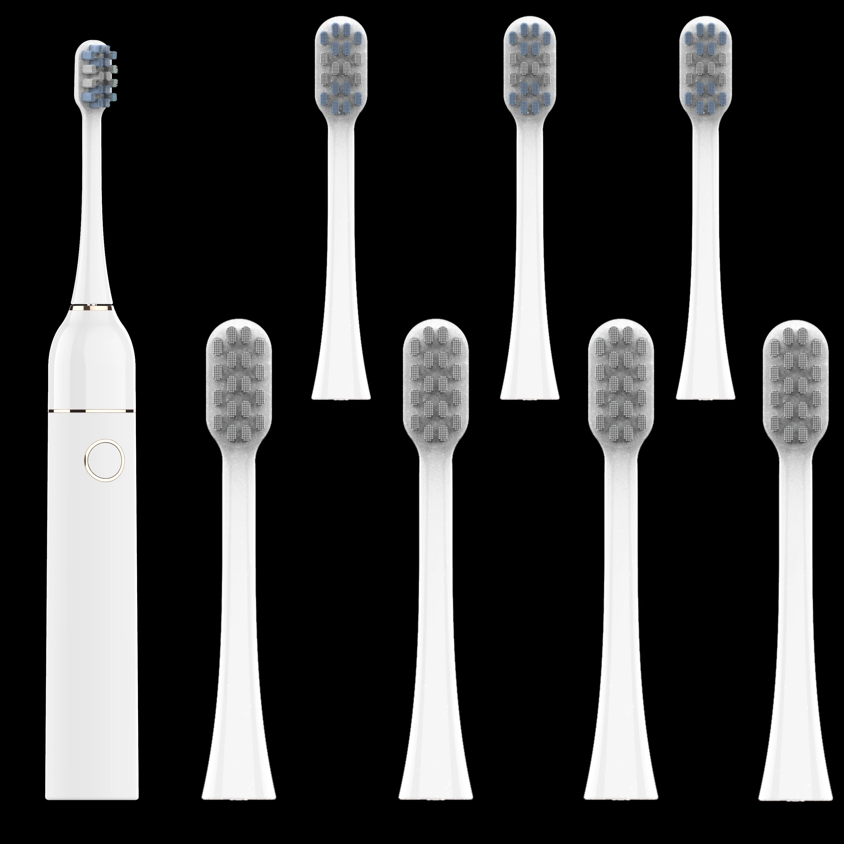 White-8 head Акустическая звуковая электрическая зубная щетка волна usb зарядка перезаряжаемая умная головка зубной щетки сменная отбеливающая здоровая - Цвет: White-8 head