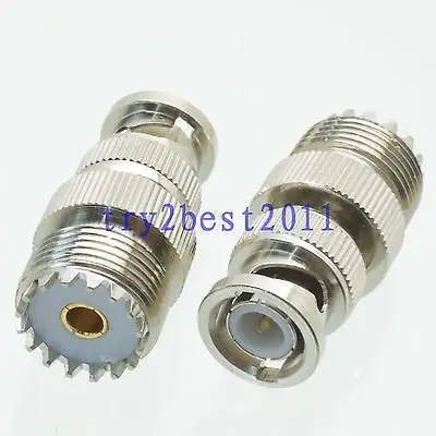 

DHL/EMS 50 pcs Adapter connector UHF SO239 jack pin to BNC plug pin RF COAXIAL straight -C1