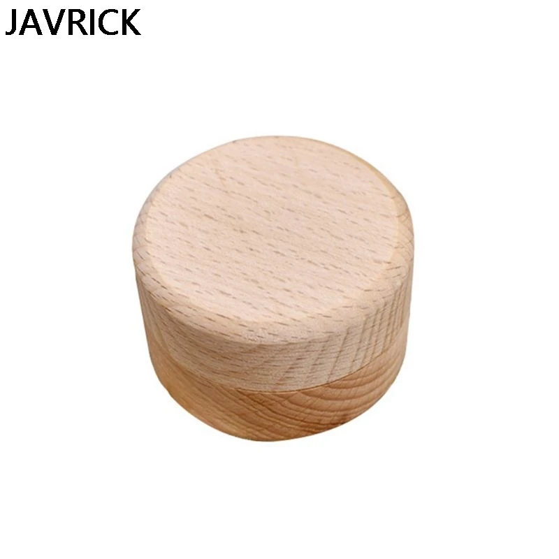 

DIY Handmade Ring Jewelry Storage Box Crafts Wooden Round Jewellery Case Women Display Case