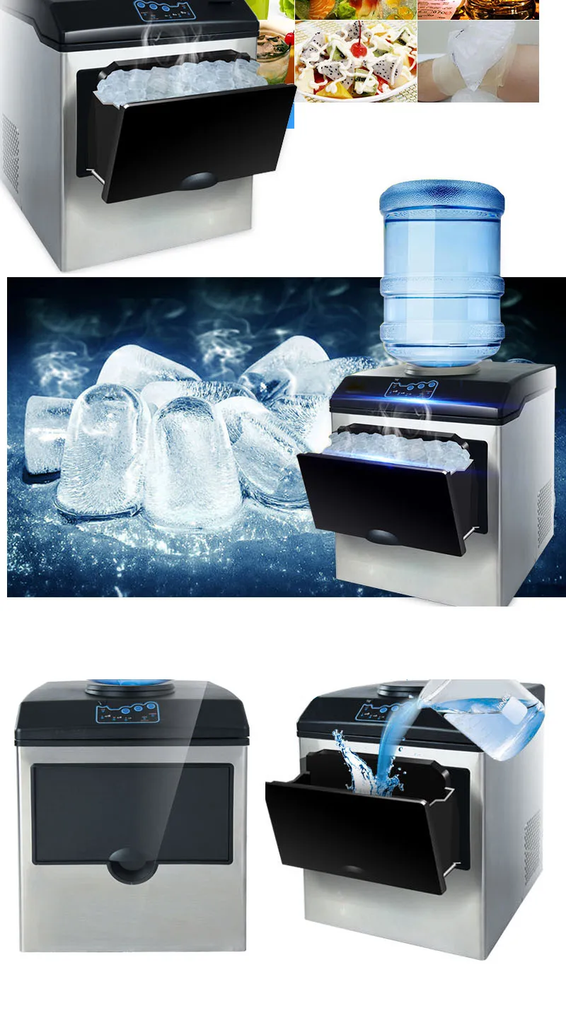 25 кг машина для производства льда электрическая коммерческая или домашняя столешница Автоматическая пуля льда, машина для производства льда