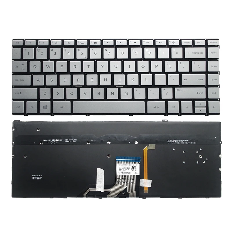 Новая английская клавиатура для ноутбука HP X360 13-AC 13-AG 13-AD 13-AH 13-AE 13-BF 13-AF серебристая