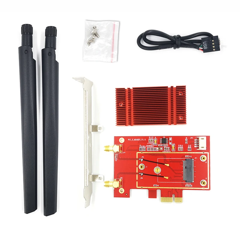 best usb wifi adapter M.2 WiFi Adapter M2 NGFF Key Một E Để PCI Express PCI PCIE Bluetooth Chuyển Đổi Cho Máy Tính Để Bàn PCI-E Card Mạng AX210 9260 8260 wifi and bluetooth card for pc Network Cards