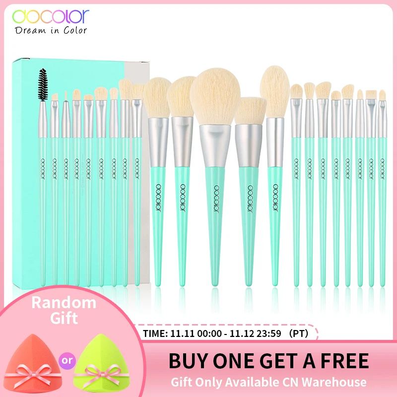 Docolor Makeup Brushes 22pcs Professioal Foundation Blending Face Powder Blush Contour Eyeshadow Synthetic Hair Make Up Brushes