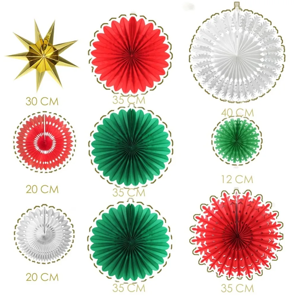 Рождественское украшение белый Снежинка Звездный баннер набор Рождество снег зима Декор Navidad Рождественский баннер бумажные вентиляторы Новинка