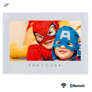 Billig Souria 27 Zoll 1080P Full HD WiFi Android 10,0 Smart Internet Wasserdicht Bad TV Schwarz/Weiß IP66 Glas Panel