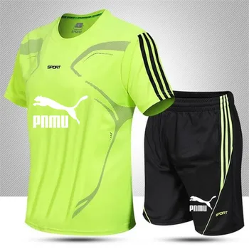 

2020 New Mens Summer Tracksuits Man Casual Short Sleeve Sets + Shorts Sports Set Male running jogging sports 2 Pieces Sets