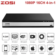 ZOSI 1080P 16 канальный 4 в 1 Гибридный CCTV DVR Boarder recorder HDD BNC подключение удаленного просмотра