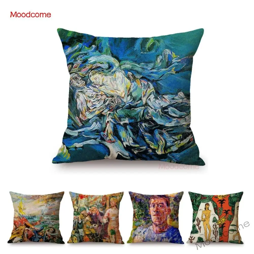 Astract Impressionism Oskar Kokoschka Oil Painting Art Ancient Greek Myths Gallery Throw Pillow Cotton Linen Cushion Cover | Дом и сад