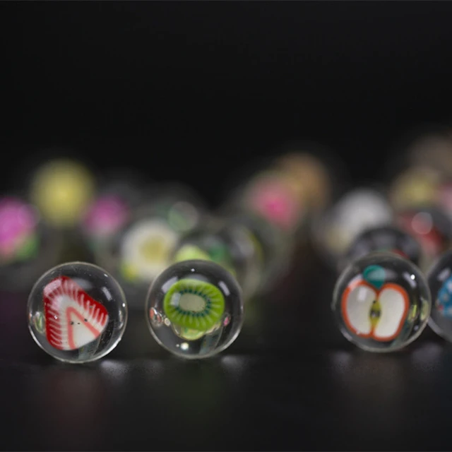 10pcs/lot Funny Fruits Clear Rubber Bouncing Bouncy Balls Floating Juggling Jumping Outdoor Sports Toys for Baby Kids Gift 25mm 5