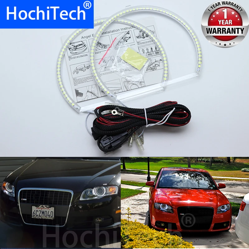 For Audi A4 S4 RS4 2005 2006 2007 2008 2009 Ultra bright SMD white LED angel eyes 2600LM 12V halo ring kit daytime running light