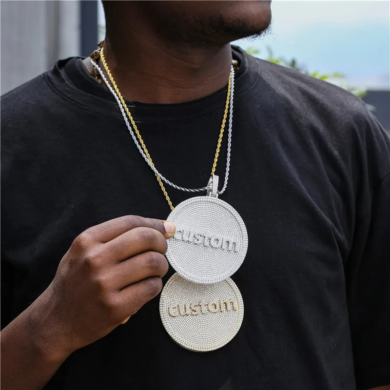Custom Letters Pendants Necklace Hip Hop Full Cz Stone Bling Iced Out