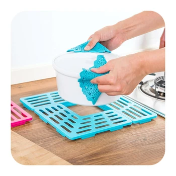 

Silicone Placemat Dish Drying Mat Kitchen Draining Table Drain Mat Sink Non-Slip Pad Durable Pot Holder Cup