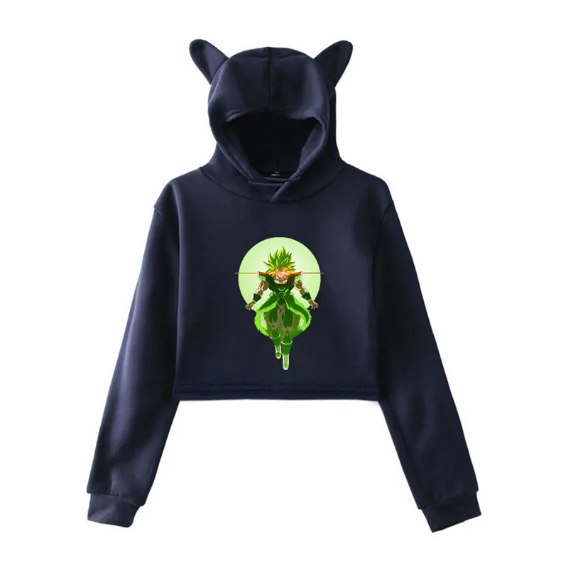 Dragon Ball новая Кепка с кошачьими ушками сексуальные толстовки модный тренд короткий кошачий Топ Женская толстовка с принтом сексуальная одежда Kpop